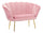Canapé Vienna rose 130x74x84 cm éponge et tissu et métal blanc et doré