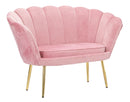 Divanetto Vienna Rosa 130x74x84 cm Spugna e Tessuto e Metallo Bianco e Oro