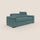 Divano Letto 3 Posti 200x100x95 cm in Tessuto Petrolio