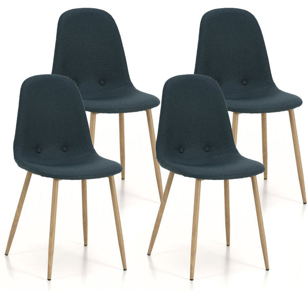 Lot de 4 Chaises 43,5x41,5x87,5 cm en Tissu Vert Pétrole prezzo