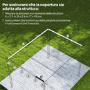 Telo di Ricambio per Pergola da Giardino 3,5x2,6m in Poliestere Grigio Scuro