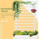 Fioriera da Esterno 76x30x155 cm con Grigliato per Rampicanti in Legno Bianco