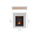 Camino a Vapore da Pavimento Leonardo 81x30x86 cm in MDF Bianco Laccato      