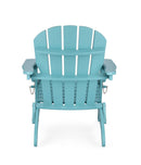 Poltrona Pieghevole da Giardino 70x80x85 cm in Legno Filadelfia Azzurro-Beige