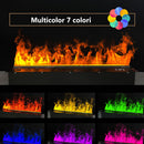 Bruciatore per Camino Elettrico a Vapore Acqueo da Incasso con Fiamme 3D 125x22,7x17,8 cm Capacità 7,5 lt 612W APP VAPOR125 Nero