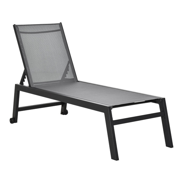 acquista Bain de soleil de jardin 169x65x102 cm UV noir et gris