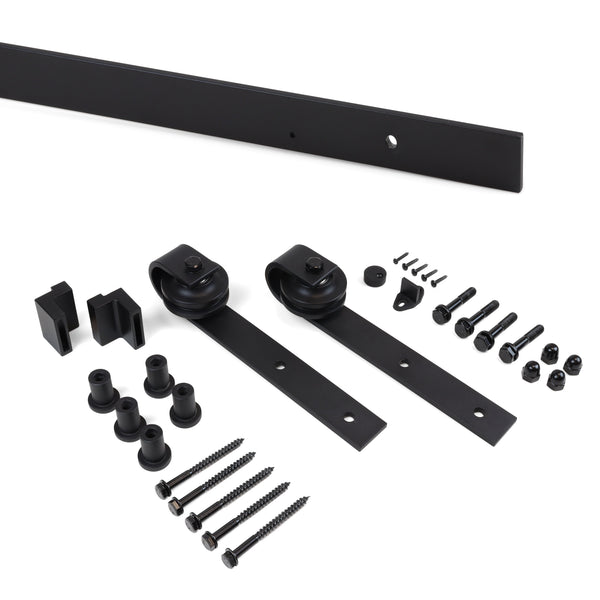 acquista Rail de porte coulissante en acier noir Emuca avec kit d'accessoires 200 cm