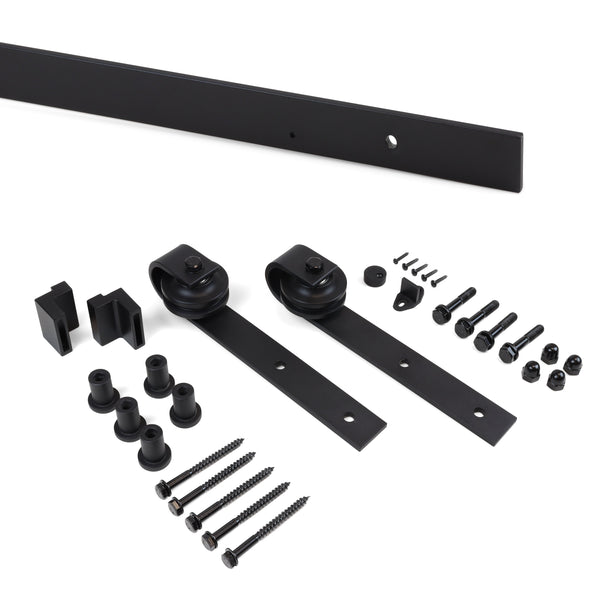 Rail de porte coulissante en acier noir Emuca avec kit d'accessoires 200 cm sconto