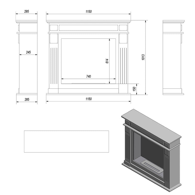 Camino a Bioetanolo da Pavimento 115x101,3 cm Flig San Diego