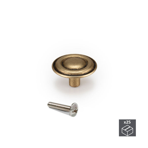online Emuca Bouton de meuble en zamak doré antique 25 pièces