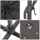 Ombrellone da Giardino Decentrato 2,5x2,5m in Alluminio Grigio