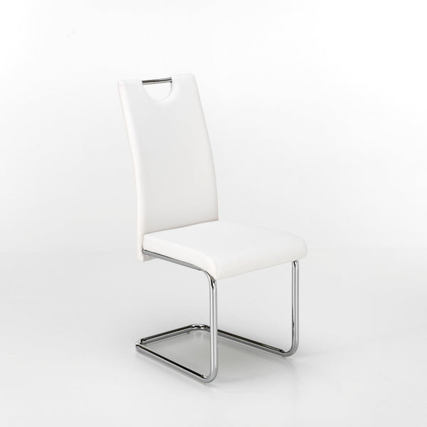 Chaise en similicuir 42,5x49,5x98cm TFT Blanc Chrome prezzo