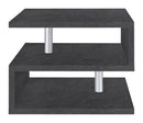 Tavolino a S con Ripiani a Giorno 55x41,5x55 cm Zeta Report Grigio  