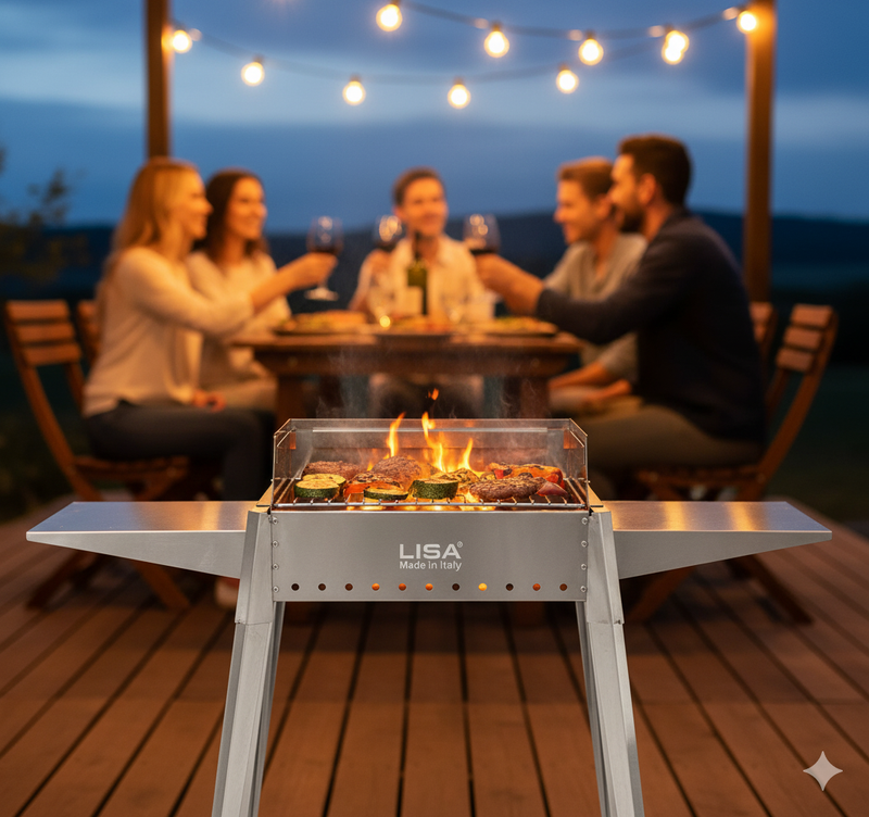 Barbecue a Carbone Carbonella in Acciaio Lisa Luxury Etna Mini