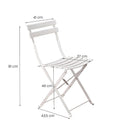 Set Tavolino e 2 Sedie Pieghevoli da Giardino Teresa Bianco 