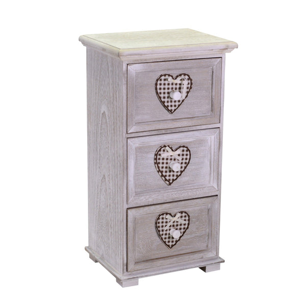 Commode en Bois 3 Tiroirs 29x22H55,2cm Adami Demetra Cuore sconto