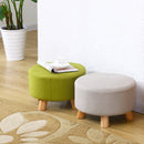 Pouf in Tessuto e Legno Massello 41x28H cm Fumer Grace Grigio