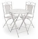 Set da Giardino Pieghevole in Ferro con Tavolo e 2 Sedie Soriani Loire Breakfast Bianco
