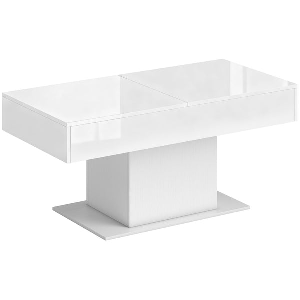 Tavolino da Caffè Estensibile 108-178.5x53x49 cm con Vano Contenitore Moderno Bianco Lucido online