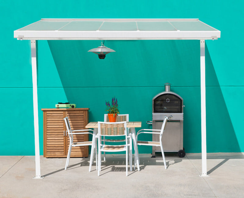 Pergola da Giardino 3,05x3m in Alluminio con Copertura in Policarbonato Kraus Edera