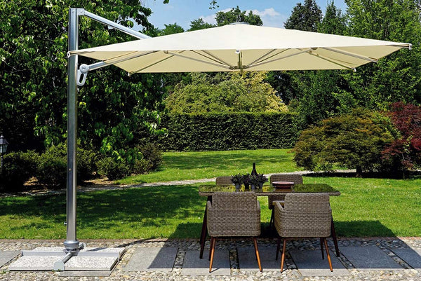 sconto Parasol de jardin aluminium déporté 3X3m avec manche Vorghini ConTract Ecru