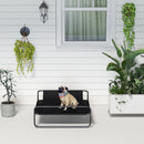 Lettino Brandina per Cani Piccoli e Medi 91x69x29 cm Rialzato con Poggiatesta da Esterno in Tessuto a Rete Nero      
