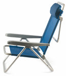 Sedia Mare Spiaggina Pieghevole con Cuscino in Alluminio Soriani Brasile Blu Melange
