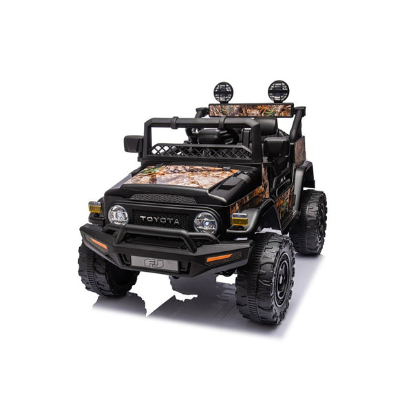 Macchina Elettrica per Bambini Fuoristrada Toyota Fj Cruiser 12V Telecomando Ruote in Gomma e Sedile in Pelle Nero e Mimetico prezzo