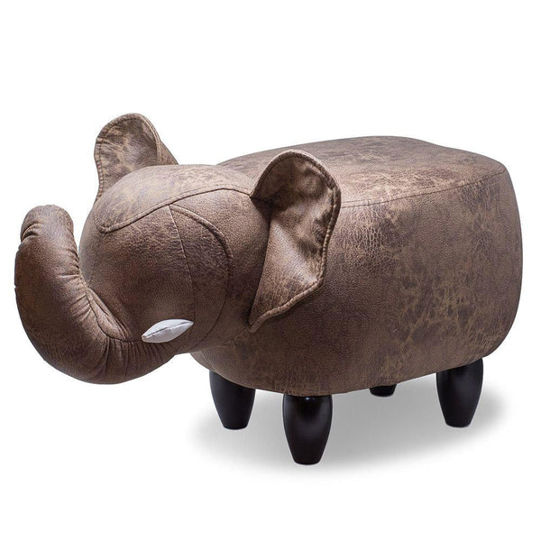 Tabouret Pouf Repose-Pieds pour Enfants 65x34x37 cm Éléphant Marron Divina Home sconto
