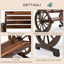 Panchina da Giardino 2 Posti 105,5x56x79 cm con Braccioli a Ruota di Carro in Legno a Doghe Marrone Bruciato      