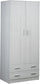 Armoire 2 Portes 2 Tiroirs 77x182x52 cm Eucalyptus
