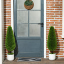 Set 2 Piante Cipresso Artificiali H90 Cm con Vaso Ø12x16 cm Verde e Bianco