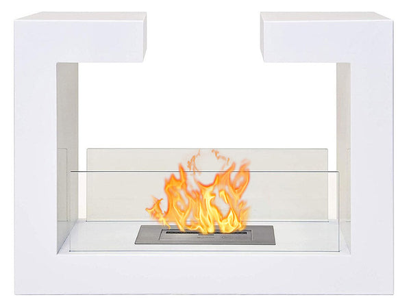 online Cheminée Bioéthanol au Sol 78x58x25 cm Blanc Omega