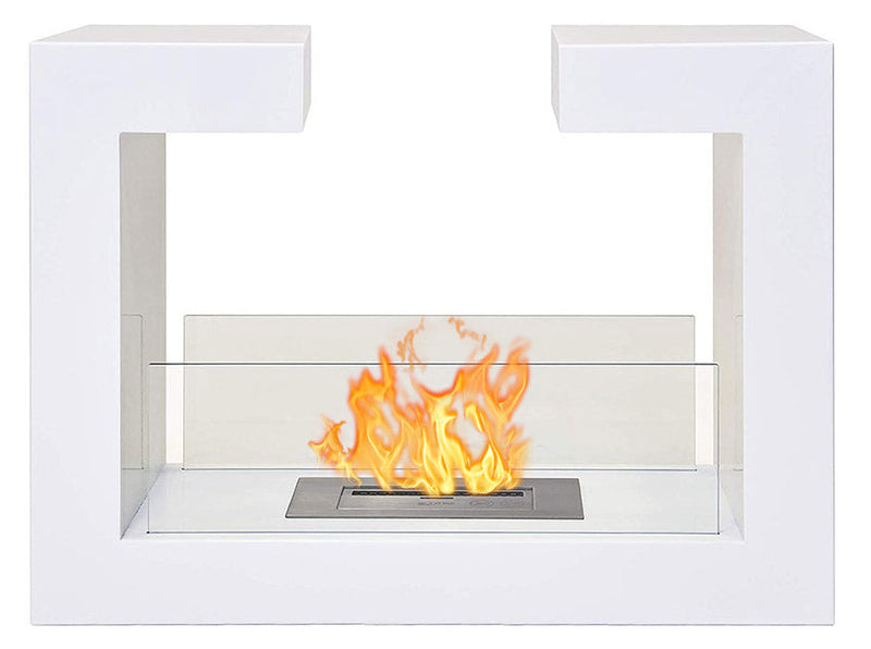 Camino a Bioetanolo da Pavimento 78x58x25 cm Omega Bianco