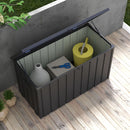 Panca Contenitore da 450L con 2 Rotelle e Maniglie 125,5x61,5x70 cm in Acciaio e PP Grigio Scuro