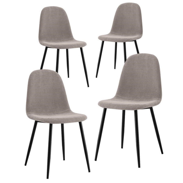 Set 4 Sedie da salotto Imbottite in Tessuto Bella Grigio online