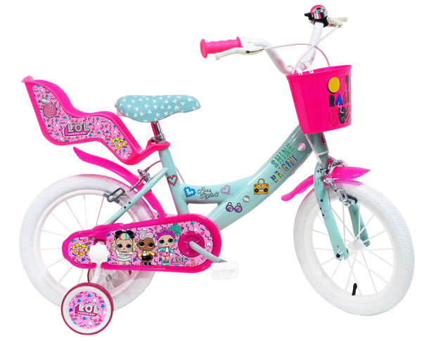 acquista Vélo Fille 14" 2 Freins Lol Marine Vert et Rose