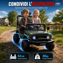 Auto Elettrica per Bambini Fuoristrada Toyota FJ 2 Posti 24 V 122x86x88 cm con Porte Apribili in PP e Metallo Verde Scuro      