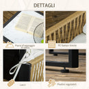 Set Salotto da Giardino 4 Pezzi con Divanetto, 2 Sedie e Tavolino da Caffè Nero Marrone e Crema   