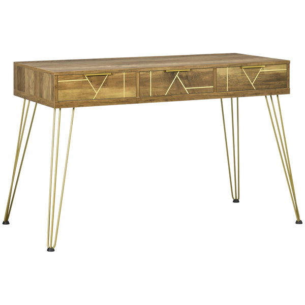 sconto Consolle Fissa da Ingresso con 3 Cassetti 120x55x79 cm in Truciolato e Acciaio