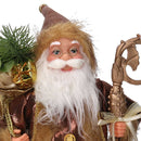 Babbo natale in tessuto oro e marrone cm xh45