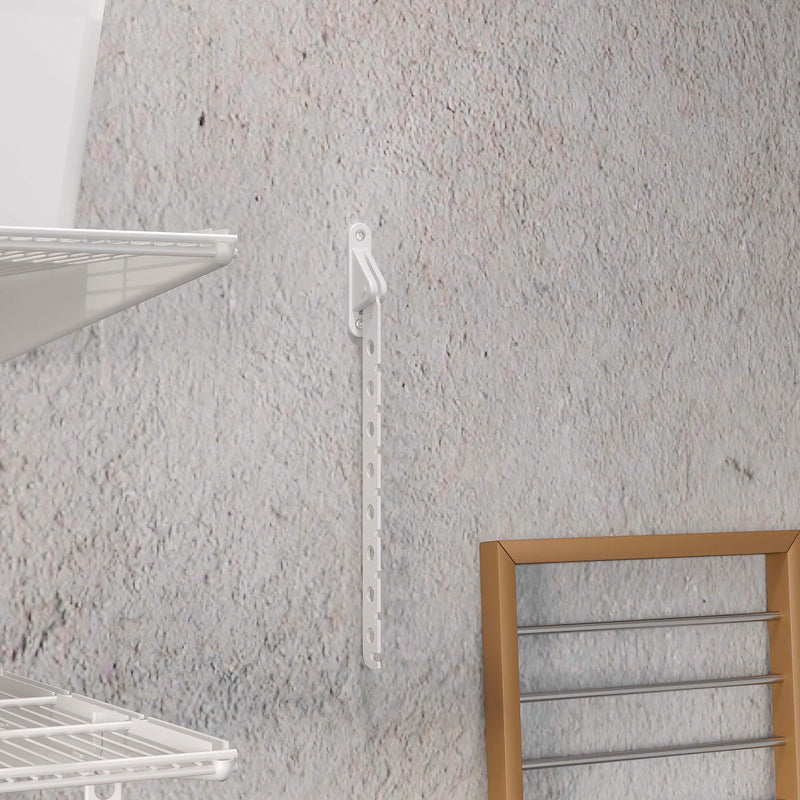 Set 2 Appendiabiti Pieghevoli da Parete 32 cm in Acciaio Emuca Bianco