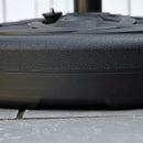 Base per Ombrellone Rotonda Ø56 cm per Pali da Ø3,8 e Ø4,8 mm Riempibile con Acqua e Sabbia in Plastica Nero  