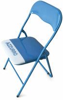 Set 6 Sedie Pieghevoli in Metallo Soriani Azzurre