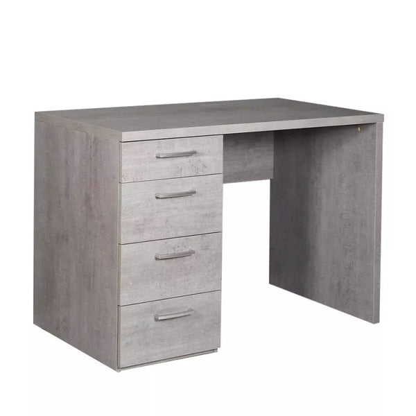 Bureau 4 tiroirs 110x60x75,4 cm en aggloméré mélaminé ciment sconto