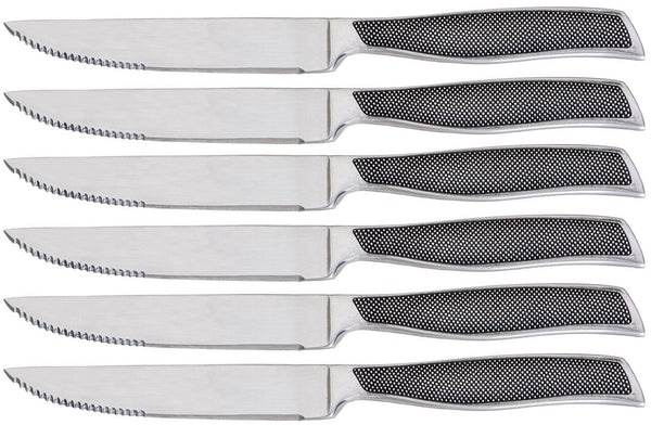 prezzo Ensemble de 6 couteaux de table à lame dentelée en acier inoxydable Rambo