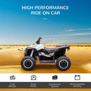 Quad Elettrico per Bambini 12V Ruote Larghe con Sospensioni e Fari LED Bianco