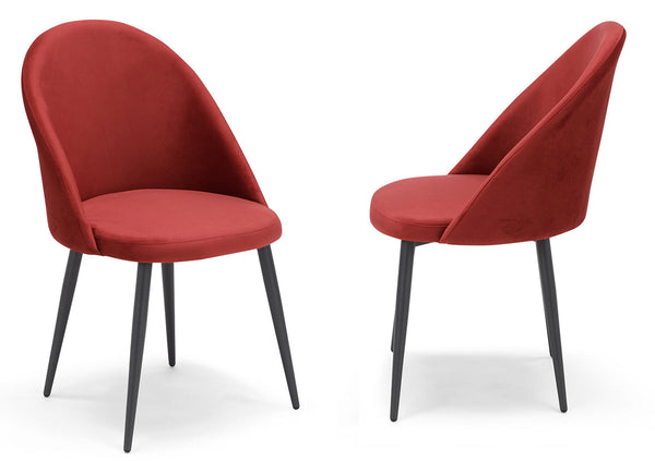 prezzo Set 2 sedie Imbottite 51x58x87 cm In Tessuto Tiffany Lola Rosso