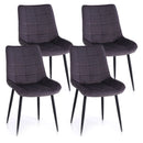 Set 4 Sedie 49x52x85 cm in Similpelle Grigio Scuro