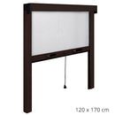 Zanzariera Avvolgibile Marrone per Porta e Finestra a Molla 120X170Cm